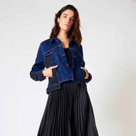 Ruti Winning Combo Denim Jacket Size 0 Black and Blue Street Style - Picture 2 of 15